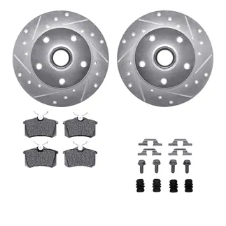R1 Concepts WGSH1-73024 eLINE Rotor - Drilled & Slotted - Silver W/ Performance Pads